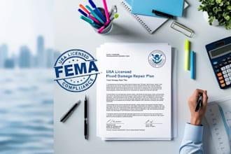 usa licensed flood damage repair plans fema compliance and stamp for approval