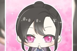 draw a cute chibi headshot