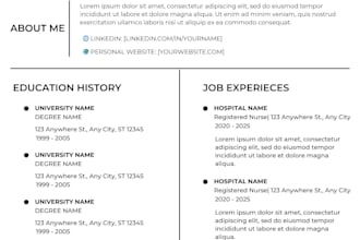resume template for nurse