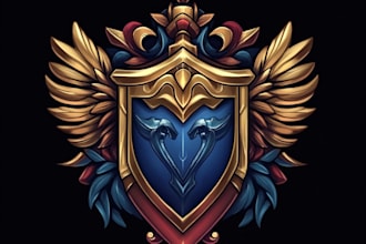 drawe fantasy game logo with cool unique magic style