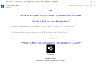 programo respuestas automáticas de correo electrónico