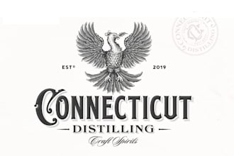 create awesome vintage logo with hand drawn illustration