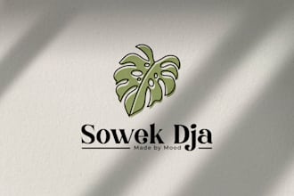design a minimalist hand drawn botanical logo and brand kit