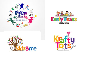 do modern baby shop, child care, day care, school and kids logo design
