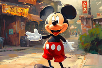 make a portrait in semi realism disney cartoon style