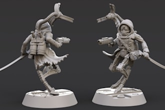 sculpt custom rpg miniature model 3d figure tabletop miniature stl 3d printing