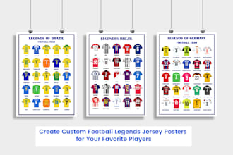 custom football jersey legends posters