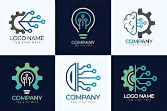 do modern startup tech, company, software, technology, and app logo design