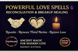 customize powerful love spells, reconciliation spells and remove third parties