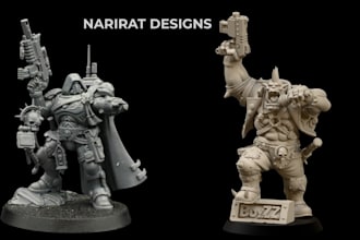 sculpt 3d miniature warhammer dnd tabletop figurines 3d model for 3d printing