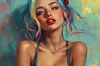 draw a pin up girl and pin up girl illustration