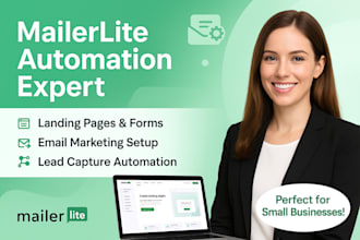setup mailerlite automation, email marketing, landing pages, forms and workflows