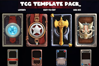 design custom dark fantasy tcg ccg card art editable card template card frame