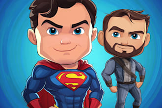 draw you into superhero comic cartoon character