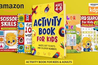 make kids coloring book cover children activity book interior for amazon kdp