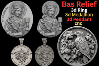 zbrush model sculpture bas relief 3d coin pendant medallion ring cnc stl print