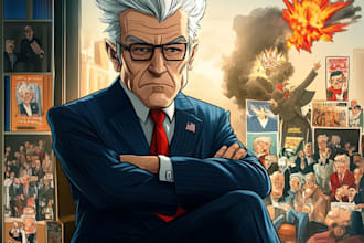 do any cartoons, political cartoons, anime style characters