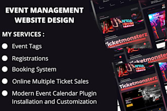 do event website, event ticket website, event management website, party rental