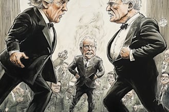 draw a political or satirical cartoon