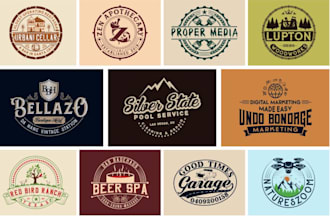 do vintage , retro , classic , hipster badge , outdoor or business logo design