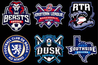 design sports mascot logo for team, merch, competition, tshirt