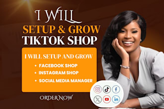 setup tiktok shop facebook shop instagram shop or shopify droppshipping store