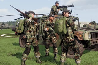 setup pvp server, implement custom mods, items creation, maps for arma3,clothing