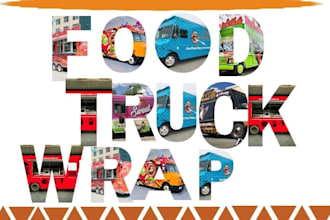 design food truck wrap, vehicle wrap, van, trailer wrap design, car wrap design