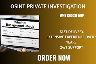 provide private detective, background check, osint on any US or french citizen
