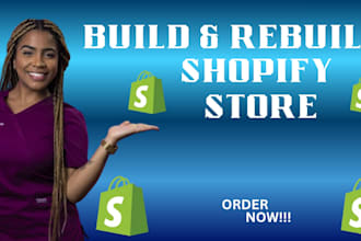 create you an expert shopify store esty store ebay store with marketing