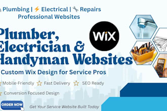 design wix plumber website electrical construction website handyman wix website