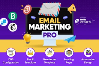 do mailchimp email marketing campaign and design landing page or newsletter