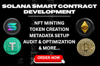 develop secure solana smart contracts using rust and anchor for nfts, defi