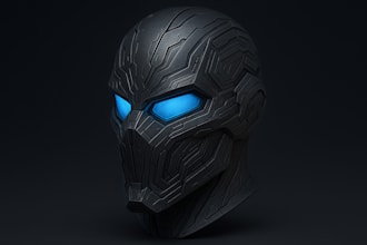 sculpt custom 3d mask helmet, cosplay design, oni mask, printable mask stl model