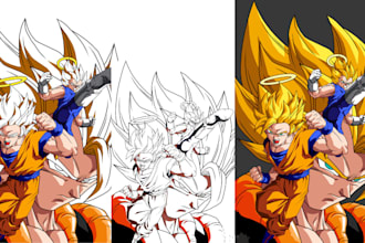 draw anime style similar to popular shows like dragon ball naruto or one piece
