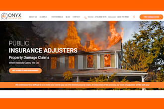build public adjuster website tornado, hurricane website insurance landing page