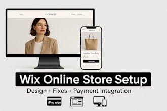 fix and setup wix online store, payment integration, wix ecommerce design