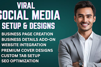 setup facebook business page, instagram, youtube and all social media accounts