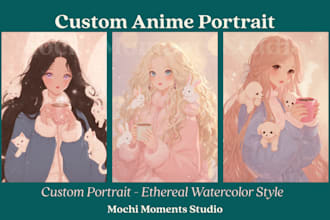 draw a cozy, anime character illustration in a cute fantasy style