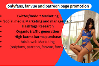onlyfans promotion, fanvue and patreon page promotion, to boost organic traffic