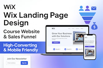design wix online course, design wix landing page, sales funnel,  squeeze page