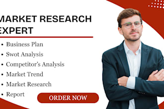 do market research, business plan, swot competitor analysis, market trend report