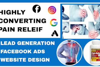 generate pain relief location targeting via facebook ads website design