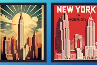 design a top level vintage travel poster
