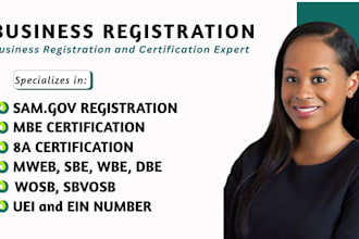 certify your business for sam gov, mbe, wosb, dbe, 8a, sdvosb, wbe, cage code