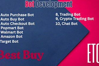 develop auto purchase bot, auto buying bot, auto checkout bot, popmart bot