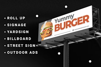 design billboard banner, shopify web banner, yard sign ads