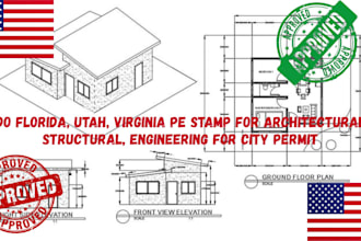 review utah electrical plan, ohio, virginia pe stamp, permit plan, city permit