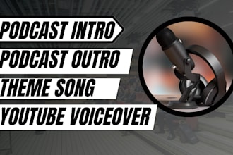 create a custom podcast intro, outro, theme song or youtube voiceover