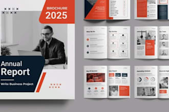 design annual report, company profile, business and real estate brochure booklet
